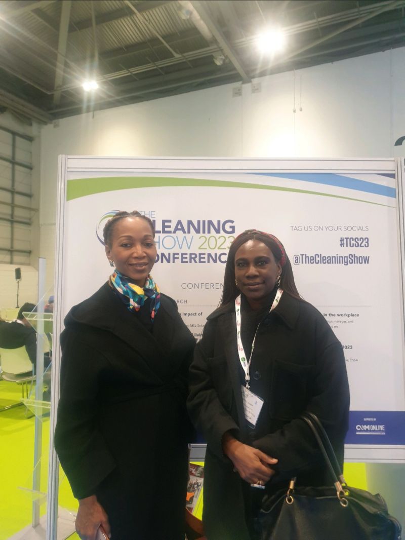 Jife Williams and Deola Asabia at the cleaning Fair in London.